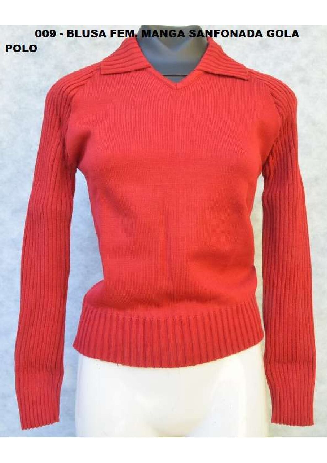 Blusa Sanfonada Feminina com gola Polo