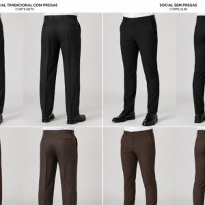 Calça Social masculina tradicional Com ou sem pregas